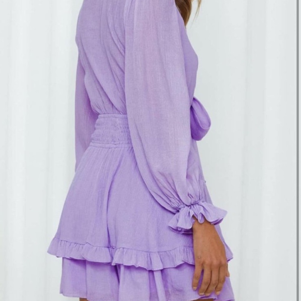 PRETTYGARDEN Womens Knot Front Mini Dress
Large 
NWOT
Light purple - Picture 2 of 7